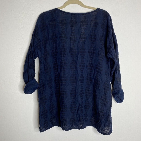 Flax Button V Neck‎ Tunic Top Size Small - Picture 5 of 5